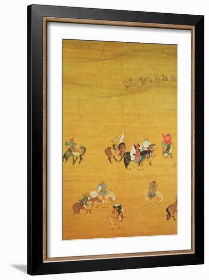 Kublai Khan (1214-94) Hunting, Yuan Dynasty-Liu Kuan-tao-Framed Giclee Print