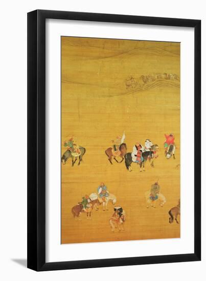 Kublai Khan (1214-94) Hunting, Yuan Dynasty-Liu Kuan-tao-Framed Giclee Print