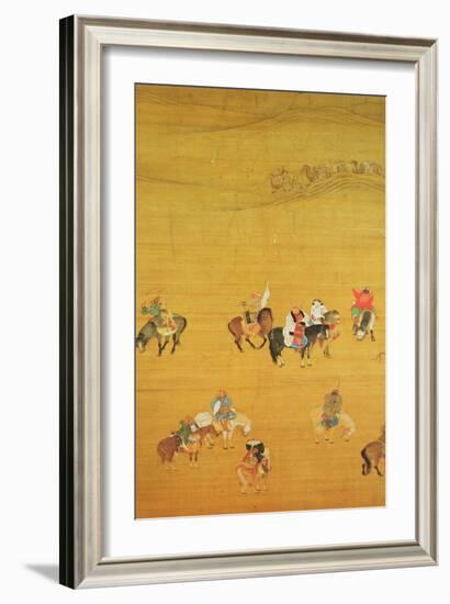 Kublai Khan (1214-94) Hunting, Yuan Dynasty-Liu Kuan-tao-Framed Giclee Print
