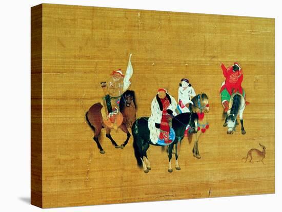 Kublai Khan (1214-94) Hunting, Yuan Dynasty-Liu Kuan-tao-Stretched Canvas