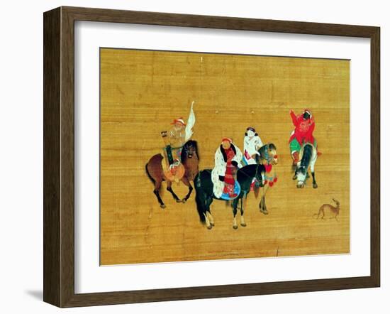 Kublai Khan (1214-94) Hunting, Yuan Dynasty-Liu Kuan-tao-Framed Giclee Print