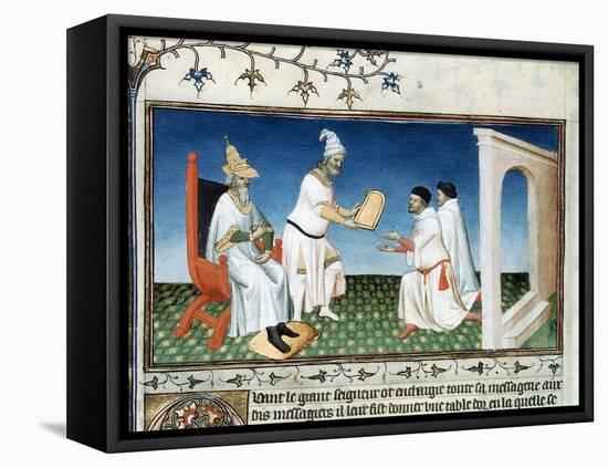 Kublai Khan Gives the Polos their Passport, C1280s-null-Framed Stretched Canvas