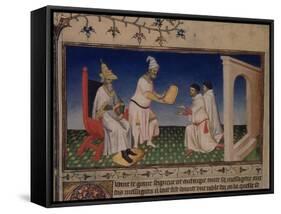 Kublai Khan Giving His Golden Seal to Marco Polo at His New Capital in Cambaluc-Boucicaut Master-Framed Stretched Canvas