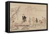Kubo Shunman / 'Country scene', 1794, Japanese School, Paper, 245 mm x 237 mm, G05643.-KUBO SHUNMAN-Framed Stretched Canvas