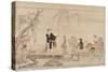Kubo Shunman / 'Country scene', 1794, Japanese School, Paper, 245 mm x 237 mm, G05643.-KUBO SHUNMAN-Stretched Canvas