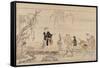 Kubo Shunman / 'Country scene', 1794, Japanese School, Paper, 245 mm x 237 mm, G05643.-KUBO SHUNMAN-Framed Stretched Canvas