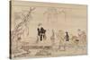 Kubo Shunman / 'Country scene', 1794, Japanese School, Paper, 245 mm x 237 mm, G05643.-KUBO SHUNMAN-Stretched Canvas