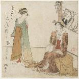 Woman with a Pack Horse, Late 18th-Early 19th Century-Kubo Shunman-Giclee Print