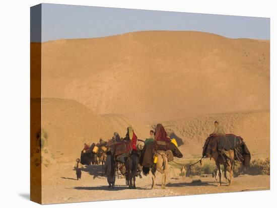 Kuchie Nomad Camel Train, Between Chakhcharan and Jam, Afghanistan, Asia-Jane Sweeney-Stretched Canvas