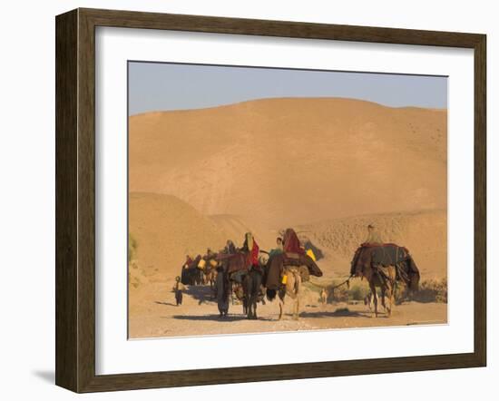 Kuchie Nomad Camel Train, Between Chakhcharan and Jam, Afghanistan, Asia-Jane Sweeney-Framed Photographic Print