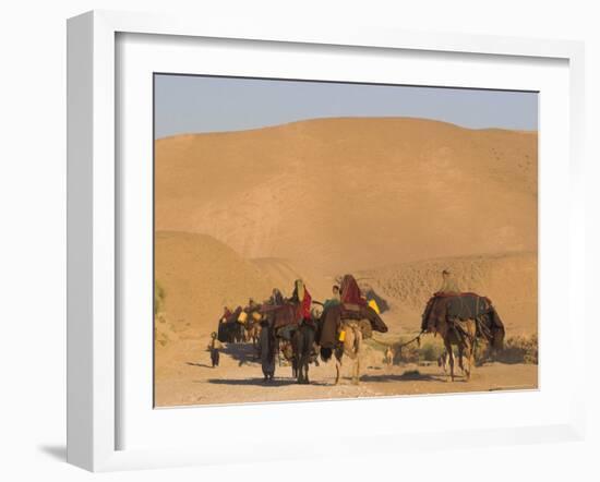 Kuchie Nomad Camel Train, Between Chakhcharan and Jam, Afghanistan, Asia-Jane Sweeney-Framed Photographic Print