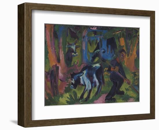 Kuehe Im Wald, 1920/21-Ernst Ludwig Kirchner-Framed Giclee Print