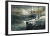 Künstler Blockade Englands, U Boot, Engl. Dampfer-null-Framed Giclee Print