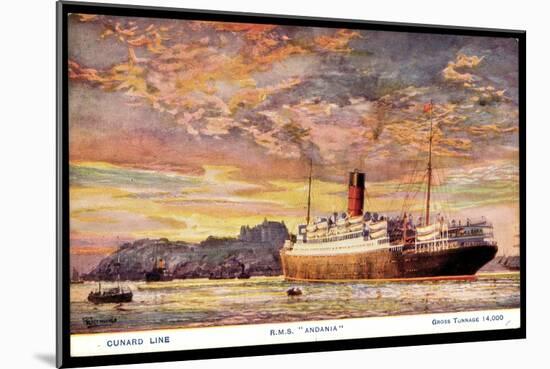 Künstler Cunard Line, R.M.S. Andania, Dampfer-null-Mounted Giclee Print