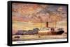 Künstler Cunard Line, R.M.S. Andania, Dampfer-null-Framed Stretched Canvas