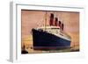 Künstler Cunard Line, R.M.S Aquitania Arriving-null-Framed Giclee Print