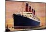 Künstler Cunard Line, R.M.S Aquitania Arriving-null-Mounted Giclee Print