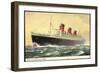 Künstler Cunard Line, R.M.S. Queen Mary, Dampfschiff-null-Framed Giclee Print