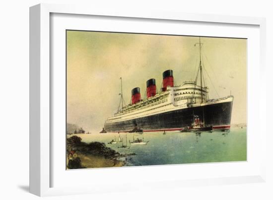 Künstler Cunard Line, R.M.S. Queen Mary, White Star-null-Framed Giclee Print