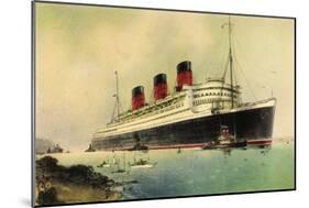 Künstler Cunard Line, R.M.S. Queen Mary, White Star-null-Mounted Giclee Print