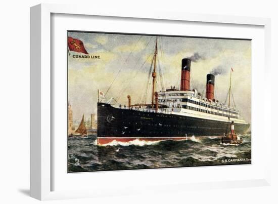 Künstler Cunard Line, S.S. Carmania, Dampfschiff-null-Framed Giclee Print