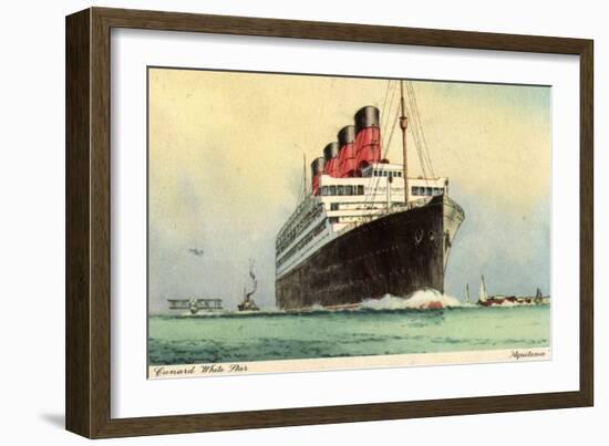 Künstler Cunard White Star, Dampfschiff Aquitania-null-Framed Giclee Print