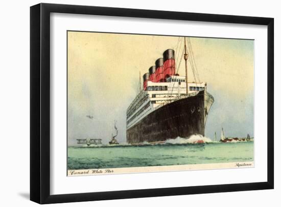 Künstler Cunard White Star, Dampfschiff Aquitania-null-Framed Giclee Print