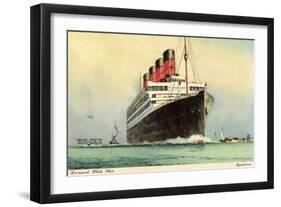 Künstler Cunard White Star, Dampfschiff Aquitania-null-Framed Giclee Print