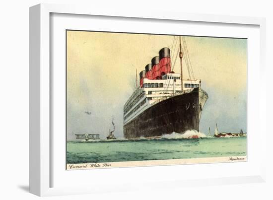 Künstler Cunard White Star, Dampfschiff Aquitania-null-Framed Giclee Print