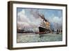 Künstler Dampfschiff Im Hafen, Rauch, Theo Stroefer-null-Framed Giclee Print