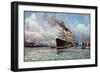 Künstler Dampfschiff Im Hafen, Rauch, Theo Stroefer-null-Framed Giclee Print