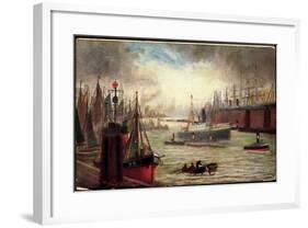 Künstler Dampfschiff Im Hafen, Segelschiffe, Fed 402-null-Framed Giclee Print