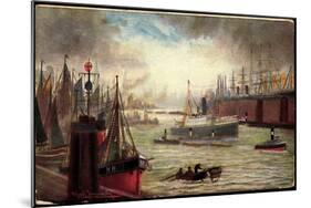 Künstler Dampfschiff Im Hafen, Segelschiffe, Fed 402-null-Mounted Giclee Print