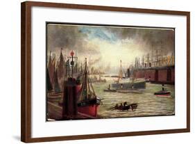 Künstler Dampfschiff Im Hafen, Segelschiffe, Fed 402-null-Framed Giclee Print