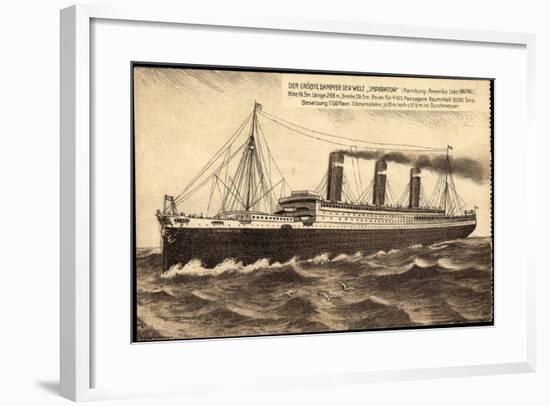 Künstler Dampfschiff Imperator Der Hapag Aus See-null-Framed Giclee Print