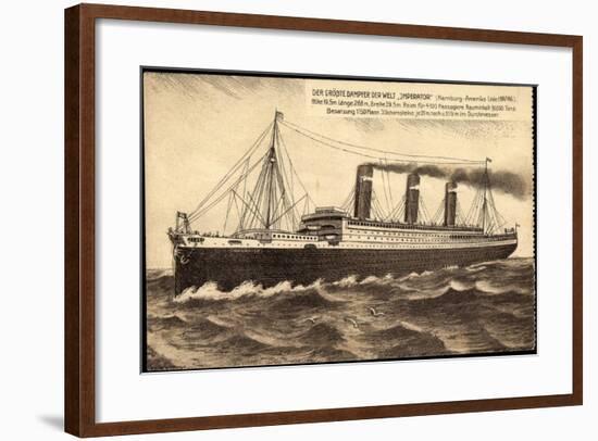 Künstler Dampfschiff Imperator Der Hapag Aus See-null-Framed Giclee Print