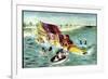 Künstler Donadini, Auto Landet Im Wasser,Chauffeur-null-Framed Giclee Print