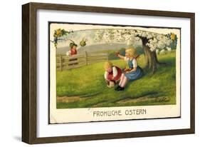 Künstler Ebner P., Glückwunsch Ostern, Kinder, Eier-null-Framed Giclee Print