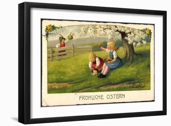 Künstler Ebner P., Glückwunsch Ostern, Kinder, Eier-null-Framed Giclee Print