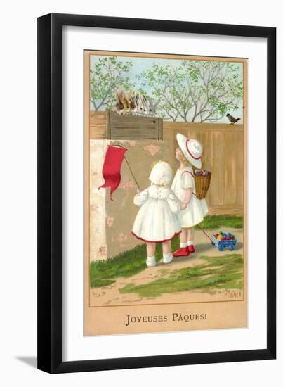 Künstler Ebner P., Glückwunsch Ostern, Mädchen, Hasen-null-Framed Giclee Print