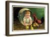 Künstler Frohe Ostern, Huhn Mit Küken, Osterei, Baby-null-Framed Giclee Print