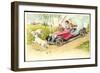 Künstler Frohe Ostern, Lämmer, Auto, Osterei, Amag-null-Framed Giclee Print