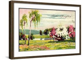 Künstler Glückwunsch Pfingsten, Blumenwiese, Bäume-null-Framed Giclee Print