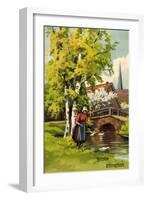 Künstler Glückwunsch Pfingsten, Frau Am Fluss, Kirche-null-Framed Giclee Print