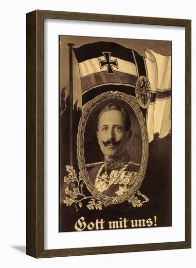 Künstler Gott Mit Uns, Kaiser Wilhelm II, Flagge-null-Framed Giclee Print