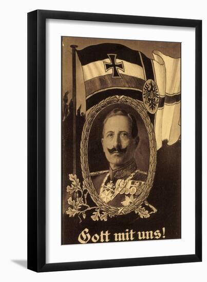 Künstler Gott Mit Uns, Kaiser Wilhelm II, Flagge-null-Framed Giclee Print