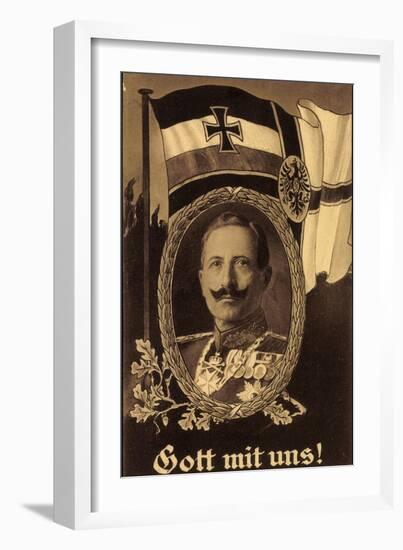 Künstler Gott Mit Uns, Kaiser Wilhelm II, Flagge-null-Framed Giclee Print
