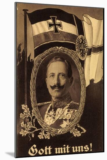 Künstler Gott Mit Uns, Kaiser Wilhelm II, Flagge-null-Mounted Giclee Print