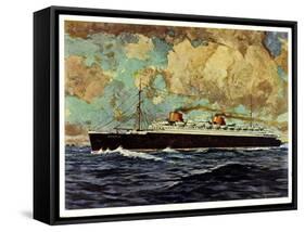 Künstler Graf, G.,Nordd. Lloyd Bremen, Dampfer Bremen-null-Framed Stretched Canvas