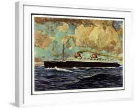 Künstler Graf, G.,Nordd. Lloyd Bremen, Dampfer Bremen-null-Framed Giclee Print